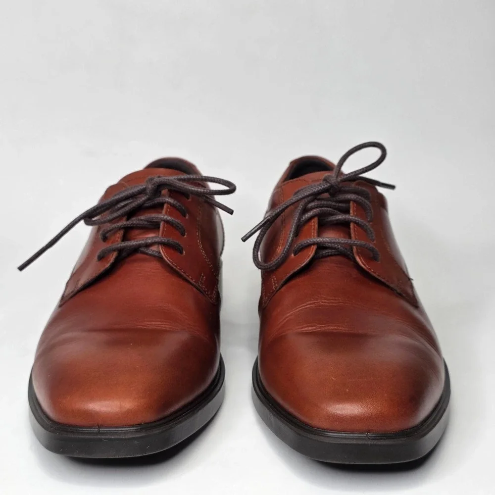 Ecco Metropole Milan Leather Derby Dress Shoes Men's Size 7 /7.5 Brown 523314